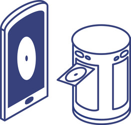 smartphone device with disks data technology icon vector image