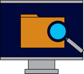 computer monitor folder analysis vector image