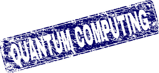grunge quantum computing framed rounded rectangle vector image