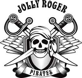 Pirate Skull Emblem Vector Image