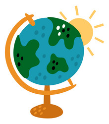 school globe educational earth model planet vector