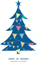 Colorful doodle bunting flags christmas tree vector