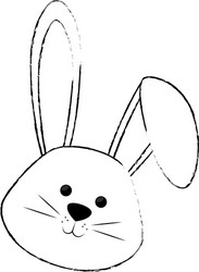 Cute bunny icon vector