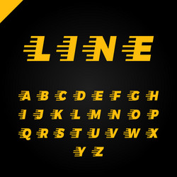 express service font fast speed lines alphabet vector image