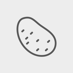 Potato thin line icon vector