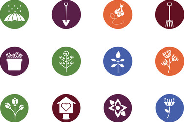 bundle spring set block icons vector image