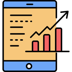 Data business graph chart mobile dashboard icon vector