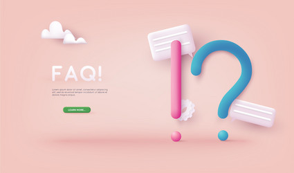 exclamations and question marks faq concept ask vector image