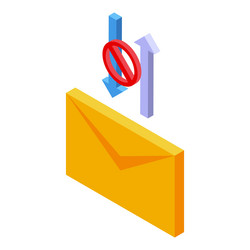 mail send error icon isometric lost vector image