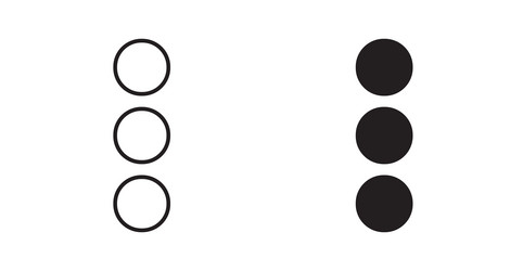 menu dots icon set in thin line for web vector image