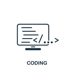 coding icon monochrome simple web development vector image