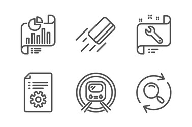 credit card spanner and technical documentation vector image