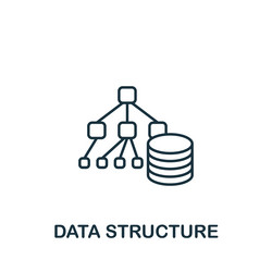 data structure icon monochrome simple line vector image