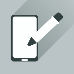 flat web icon with long shadow mobile notes vector image