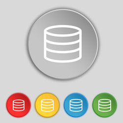 Hard disk and database icon sign symbol on five vector