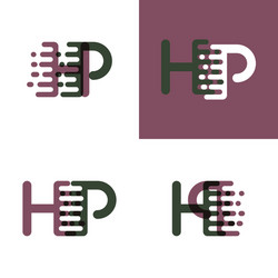 Hp letters logo with accent speed in purple vector