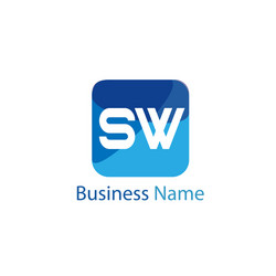 Initial letter sw logo template design Royalty Free Vector