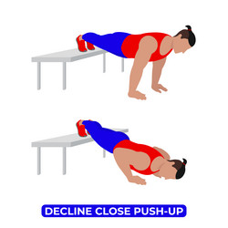 man doing decline close push up exercise vector image