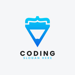 modern computer programming coding logo design vector