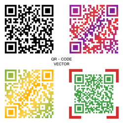 qr code multi-colored codes vector image