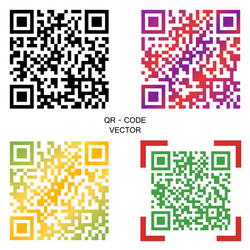 qr code multi-colored codes vector