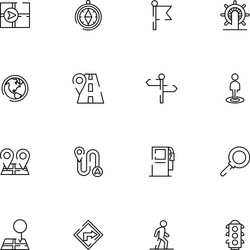 bundle maps and navigation icons vector image