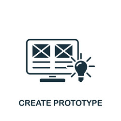 Create prototype icon monochrome simple web vector