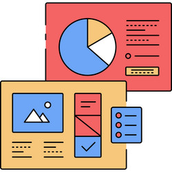 Dashboard icon business data graph flat vector