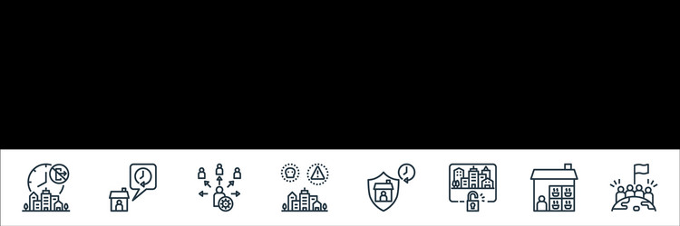 lockdown line icons linear set quality vector image