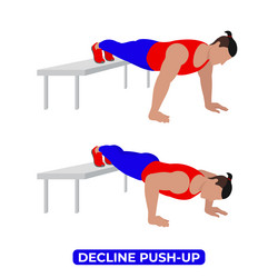 man doing decline push up exercise vector image