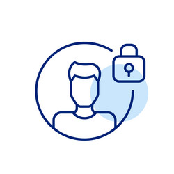 man user avatar and lock personal security vector image