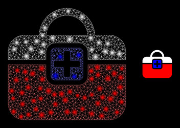 mesh net first-aid case with glitter vector image