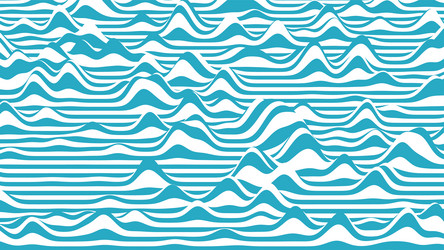 Trendy 3d blue and white stripes distorted vector