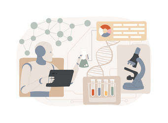 ai-streamlined lab processes abstract concept vector image