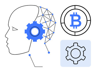 artificial intelligence and blockchain integration vector image
