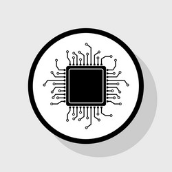 cpu microprocessor flat vector image
