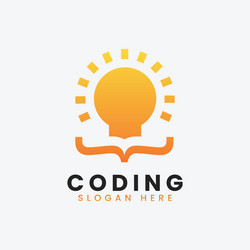 modern computer programming coding logo design vector