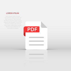 pdf icon in flat style document text on white vector image