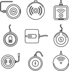 Wireless Charging Icon Set Vector Image