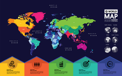 world map graphic element vector