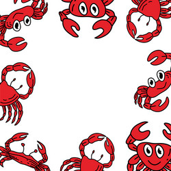 crab funny frame empty template vector