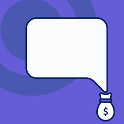 isolated front view speech bubble pointing down vector image
