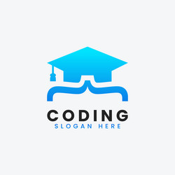 modern computer programming coding logo design vector