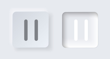 neumorphic on and off button for interface vector image
