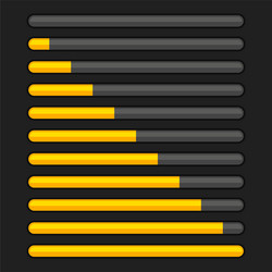 orange progress bar element set upload indicator vector image