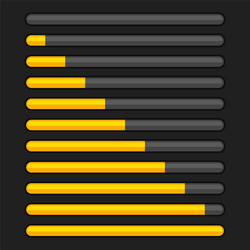 orange progress bar element set upload indicator vector