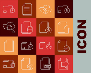 set line next page arrow document and check mark vector image