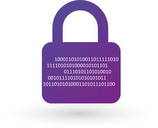 cyber security concept closed padlock with binary vector image