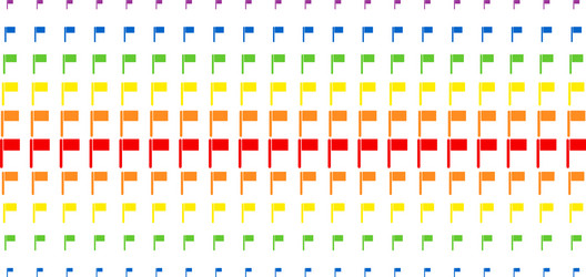 flag shape halftone spectral array vector image