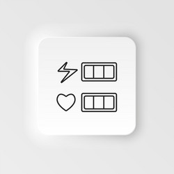 Life bar hearts retro style neumorphic icon vector